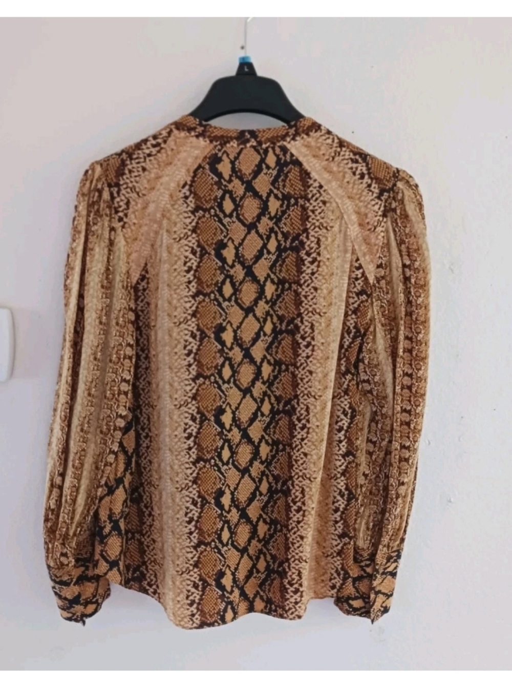 JOIE Python Print Button-Down Blouse - Picture 4 of 8